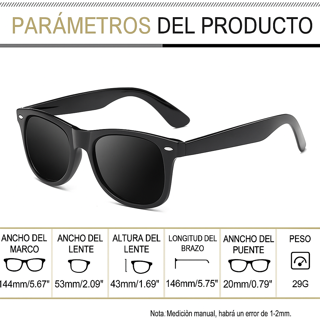 Gafas Wayfarer  Negra UV 400